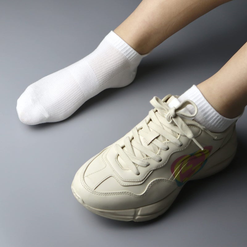 SERISIMPLE Women Ultra Thin Socks Bamboo-Viscose Low Cut No Show Ventilating Ankle Anti Odor Arch Support Mesh Socks 5 Pairs (l, White) - Image 5